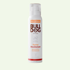 A 125 ml can of Bergamot & Sandalwood Spray Deodorant offers 200+ sprays, is vegan, features natural ingredients, and provides 24-hour protection.